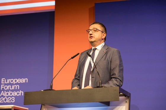 Il presidente dell'Euregio e presidente della Provincia di Trento Maurizio Fugatti: L'Euregio è un esempio di come si possano sviluppare e realizzare soluzioni innovative attraverso la cooperazione. (Foto: Land Tirol/Sedlak)