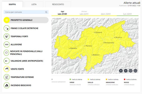 Il Centro funzionale provinciale segnala forti venti di Föhn da Nord oggi (venerdì 21 gennaio) e soprattutto domani in montagna (Foto: ASP/Centro funzionale provinciale)