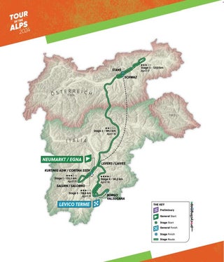 Der Etappenverlauf der Tour of the Alps 2024 (Quelle: https://www.tourofthealps.eu/de/)