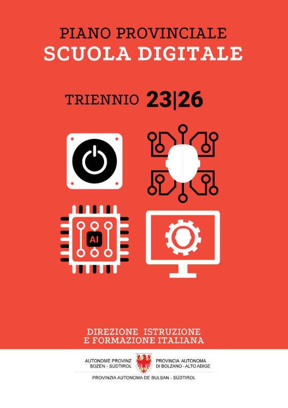 La copertina del Piano provinciale per la scuola digitale (Foto: ASP/Direzione istruzione e formazione italiana)