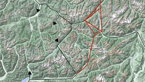 
Lo schema dei possibili collegamenti ferroviari nel Triangolo Retico (Foto: ASP/Dipartimento Mobilità)
