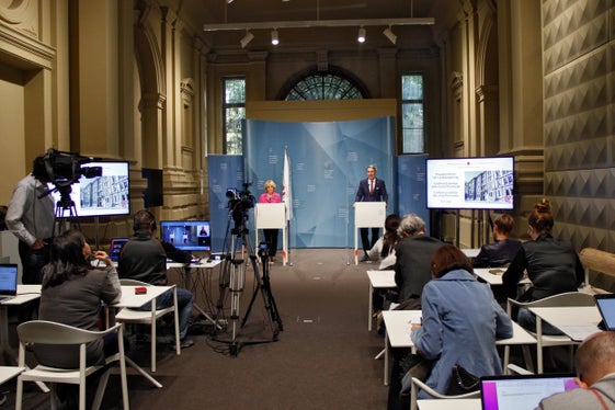 Un'immagine della conferenza stampa odierna (Foto: ASP/Greta Stuefer)