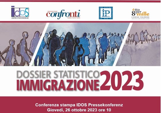 Das statistische Jahrbuch zur Einwanderung 2023 des Studien- und Forschungszentrums IDOS wird italienweit und auch in Südtirol am Donnerstag, 26. Oktober, vorgestellt. Im Bild das Titelblatt.