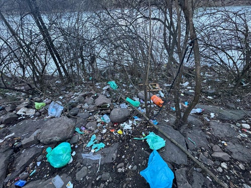 Vorher: Im Zuge der Uferpflegearbeiten galt es auch, widerrechtlich abgelagerten Müll entlang des Eisacks zu entsorgen. (Foto: LPA/Landesamt für Wildbach- und Lawinenverbauung in der Agentur für Bevölkerungsschutz)