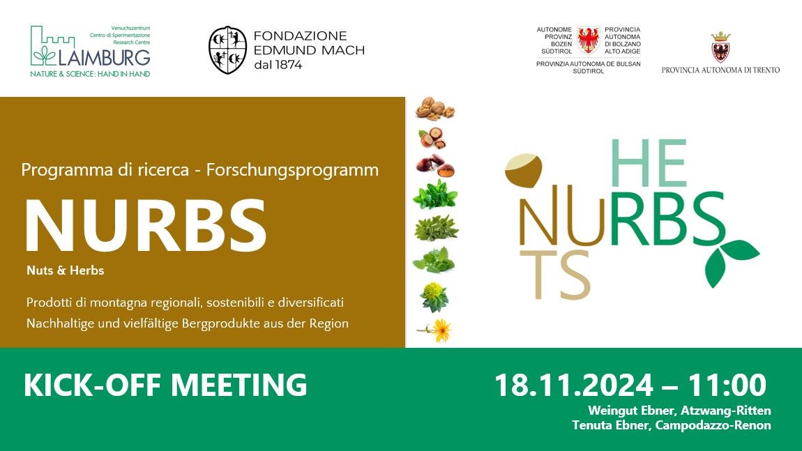Auftaktveranstaltung zum Forschungsprogramm Nuts & Herbs am Montag, 18. November, auf dem Weingut Ebnerhof in Atzwang
