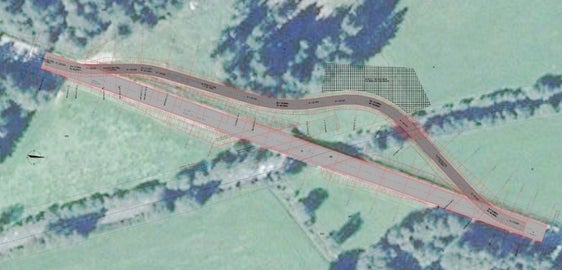La planimetria del ponte per il quale oggi si è tenuta la prima riunione in cantiere con l'impresa appaltatrice, il sindaco e i tecnici dell'Ufficio tecnico strade della Provincia. (Foto: USP/Dipartimento Infrastrutture e Mobilità)