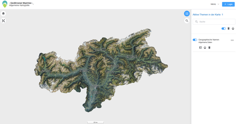 La piattaforma MapView, sulla quale è possibile visualizzare e consultare in dettaglio tutti i dati geografici della Provincia. (Foto: USP)