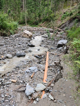 I lavori di ripristino hanno riguardato anche il rio di Furcia (Foto: Ufficio bacini montani Est)