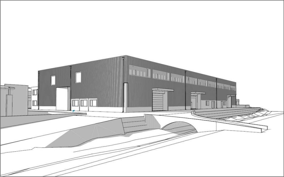 Das neue zweistöckige Gebäude wird nach dem Abriss der bestehenden Struktur errichtet und auf einem neu angelegten Erdwall platziert, um den Vorgaben des Gefahrenzonenplans der Gemeinde Pfatten zu entsprechen.(Rendering: LPA/Landesabteilung Hochbau und technischer Dienst)