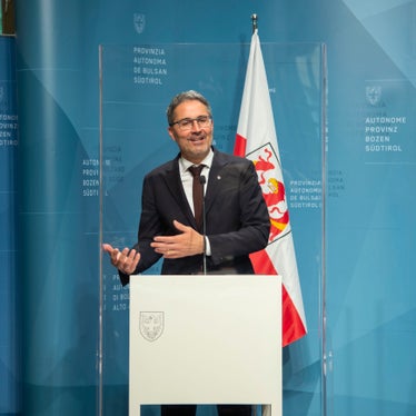 Il presidente della Provincia, Arno Kompatscher, nel corso della conferenza stampa odierna (Foto: ASP/Fabio Brucculeri)