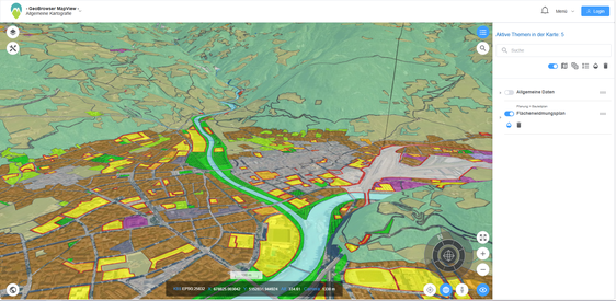 Im Geobrowser MapView sind viele wichtige Daten schnell und vollständig abrufbar: Zum Beispiel der Flächenwidmungsplan. (Foto: LPA/Amt für Landesplanung und Kartografie)