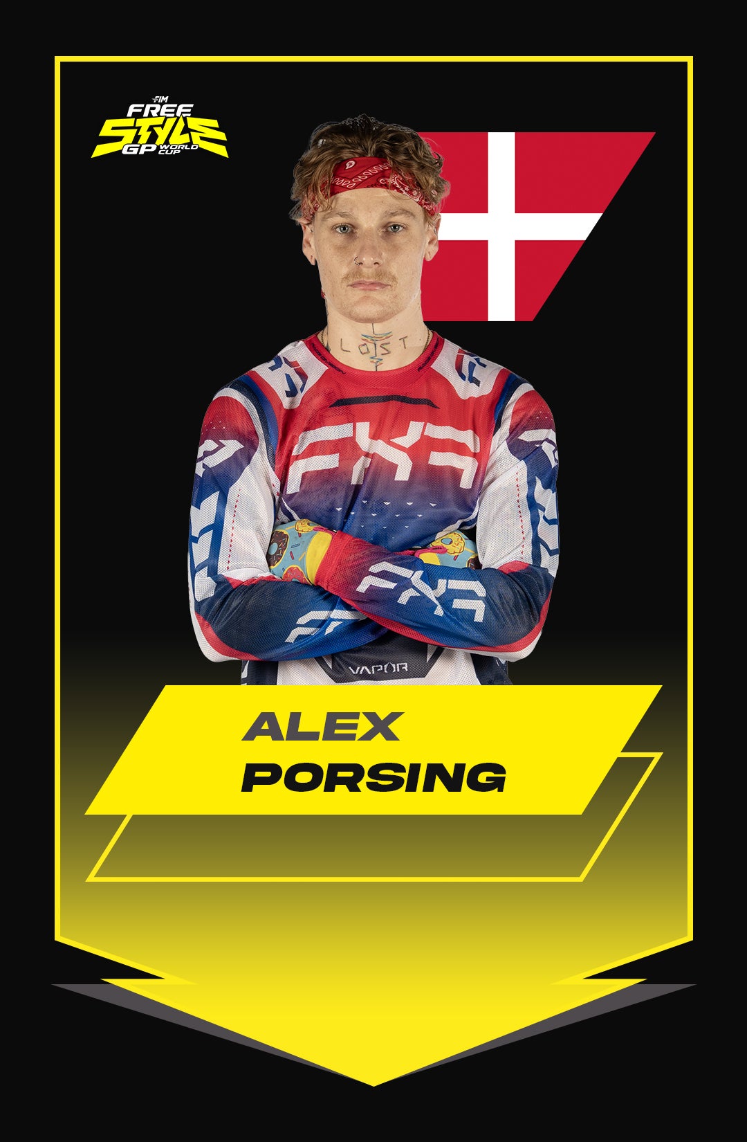 Alex Porsing som international freestyle motocross-kører