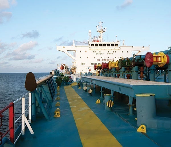 A deck of a ship