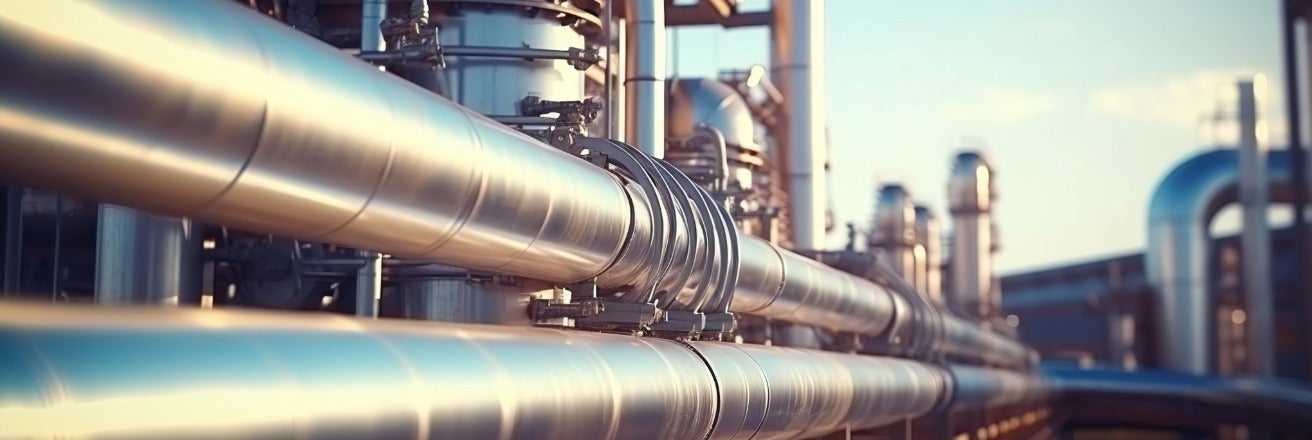 Industrial pipe work at factory