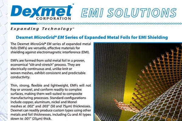 Dexmet MicroGrid EM Series of Expanded Metal Foils for EMI Shielding