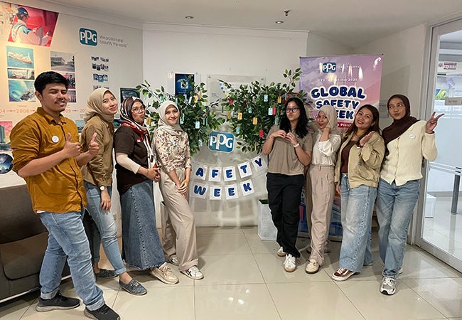 Group of employees as part of PPG's Global Safety Week