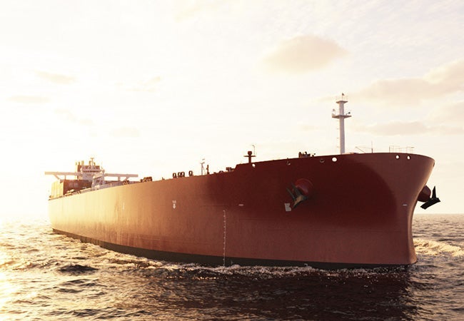 A large ship in the water