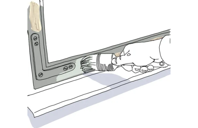 Grundmåla alla ytor med Alcro Grundfärg