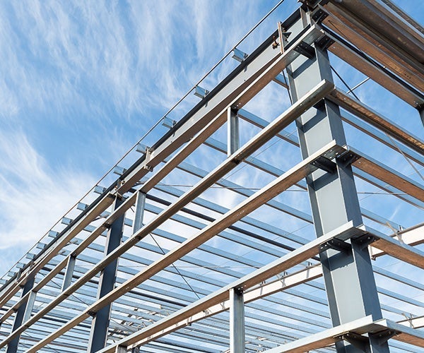 A metal structure with blue sky