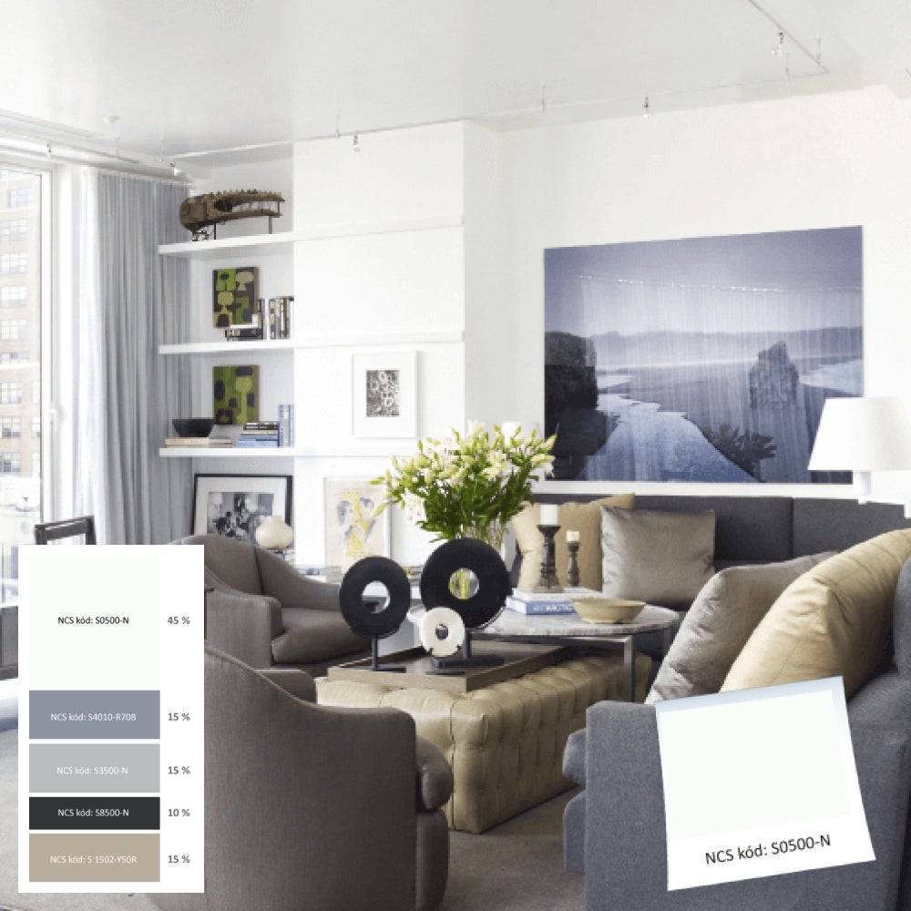 Pokoj s pohovkou a konferenčním stolkem