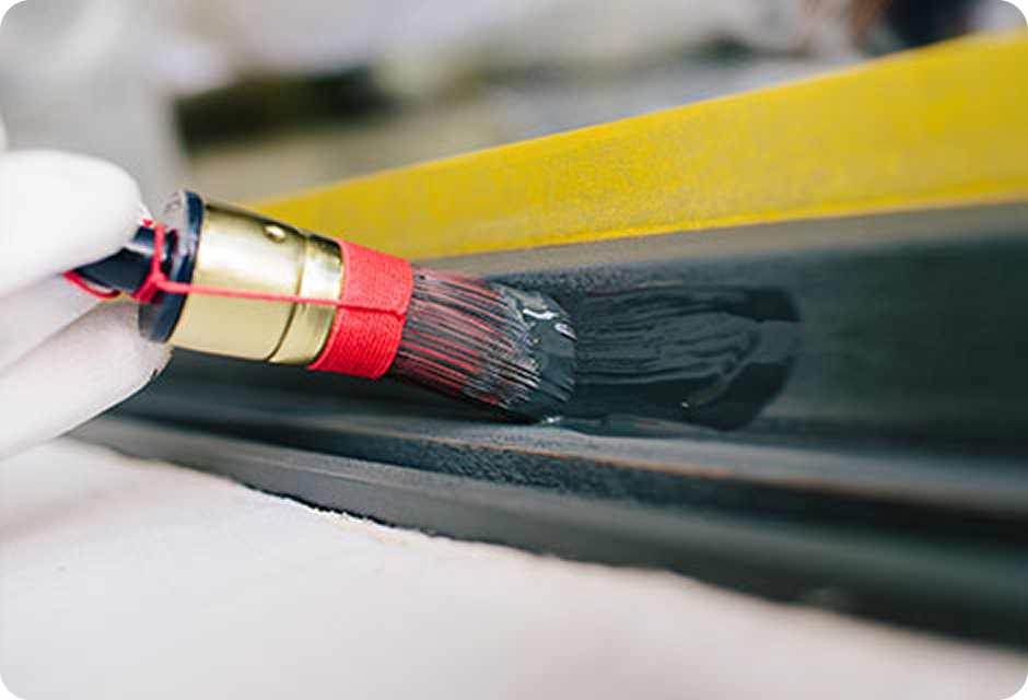 Een close-up van een verfkwast