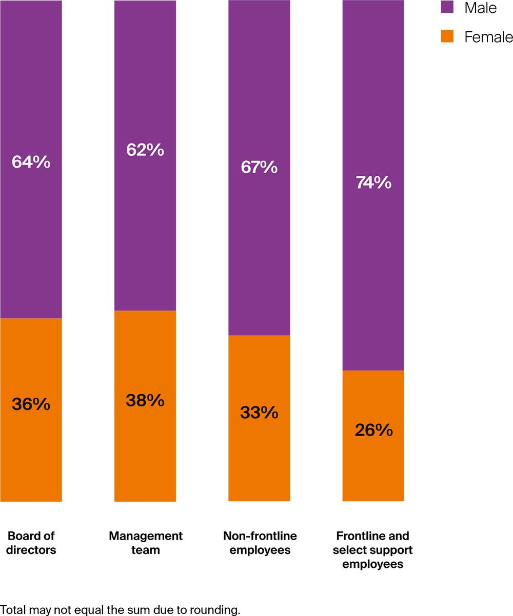 2024 total global gender representation