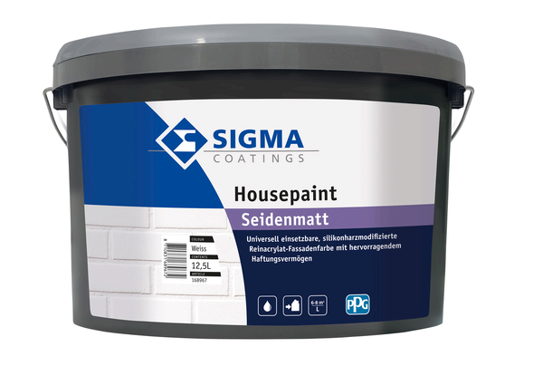 A bucket of paint with a label