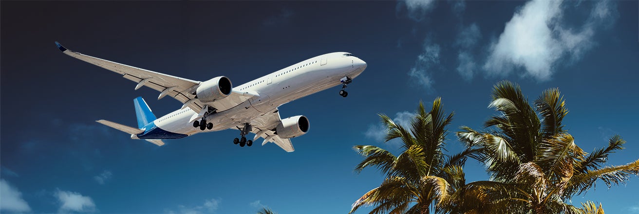 A plane flying in the sky