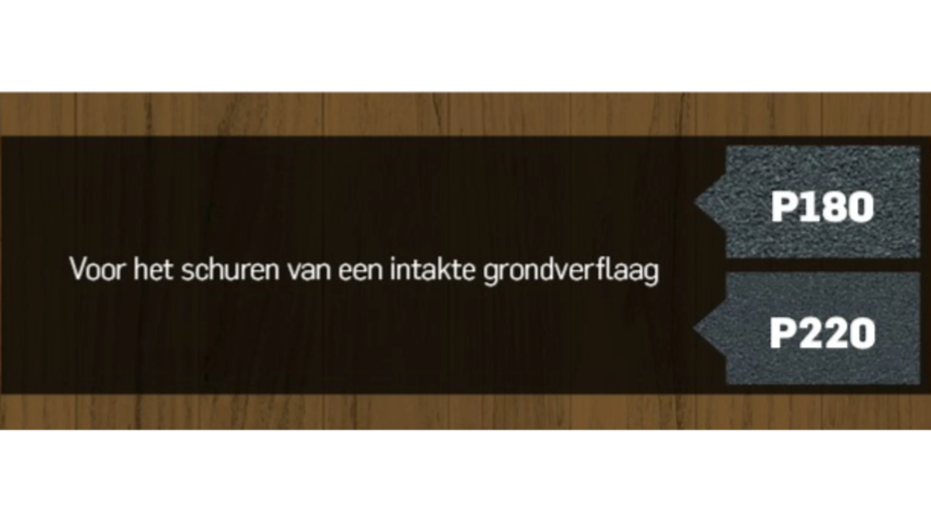 Schuurschema voor het schuren van een intacte grondverflaag met schuurpapier P180 en 220