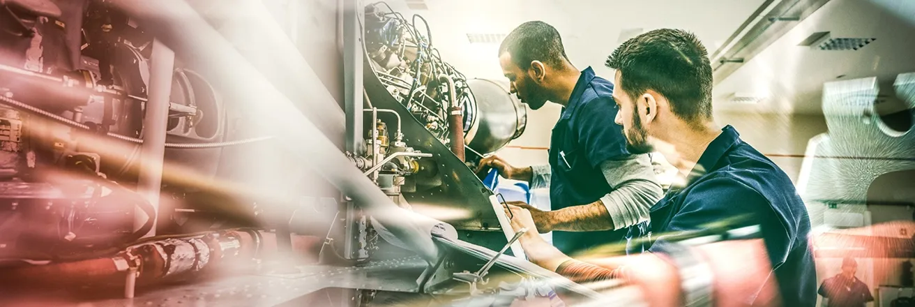 Aircraft technicians at work