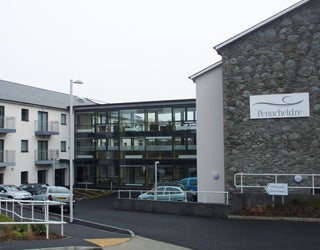 Front view of a care home.