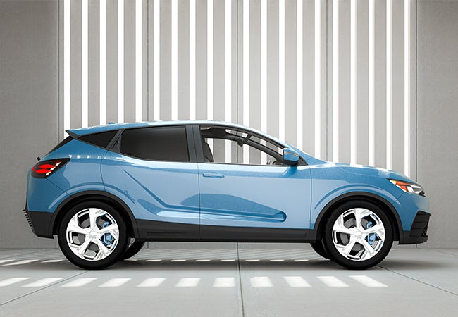 SUV car coated in blue PPG paint