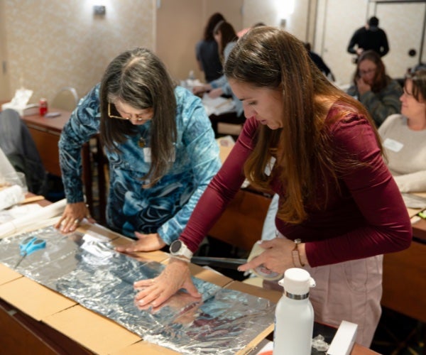 A group of women working on a project