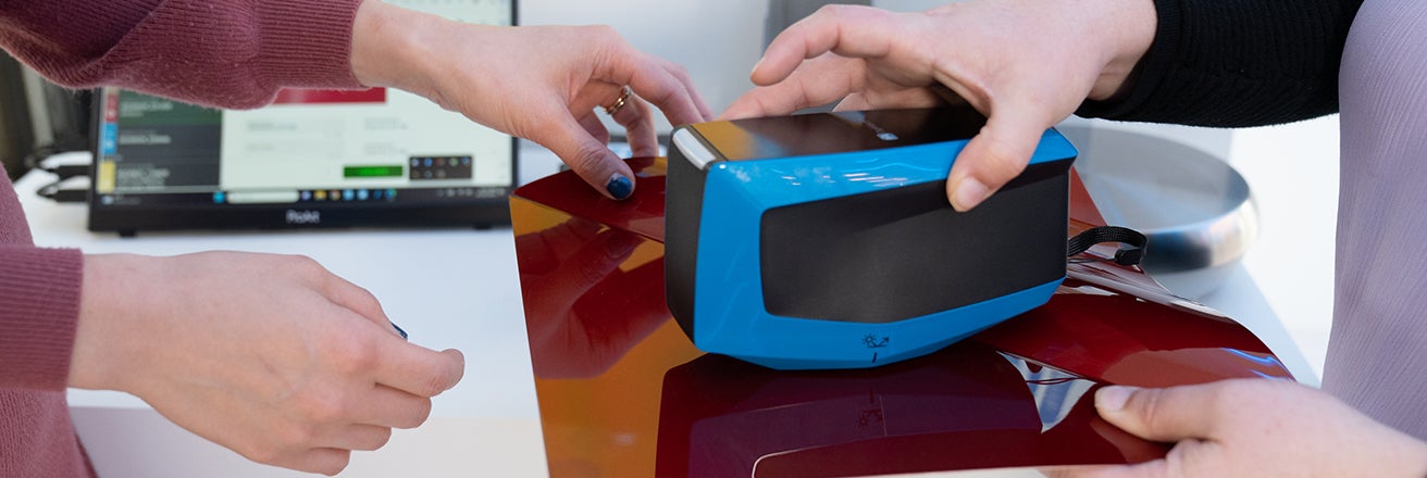 Using PPG DigiMatch device to detect color of panel