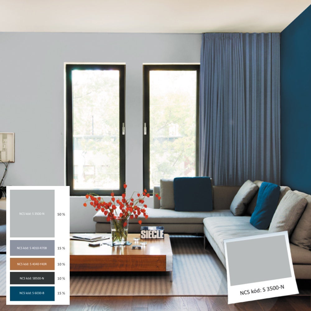 Obývací pokoj s pohovkou a konferenčním stolkem