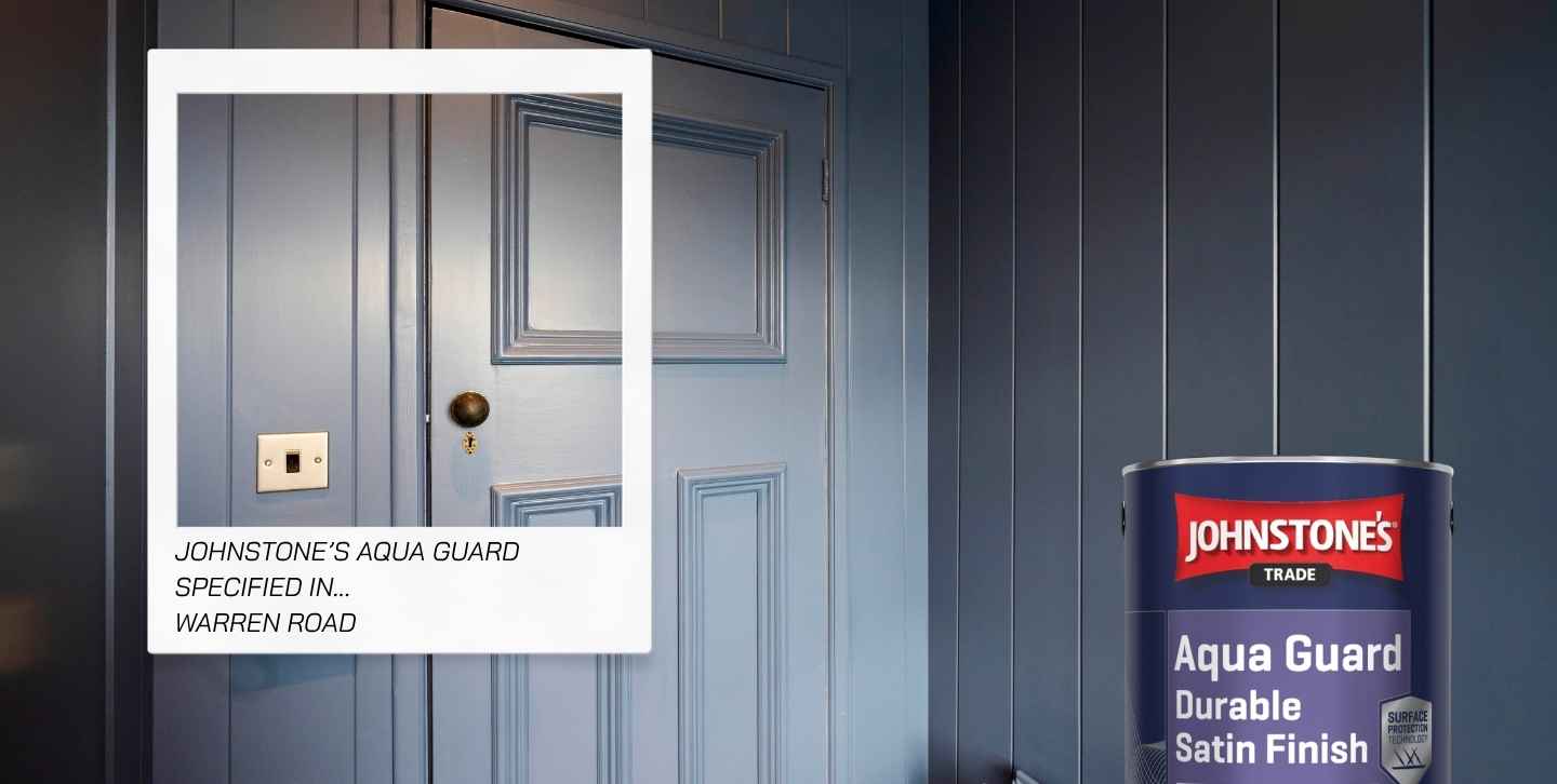 A blue door with a white frame