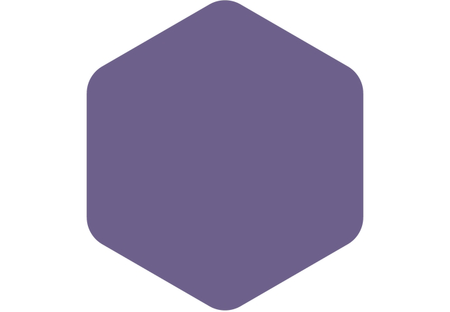 Hexagon color swatch showing DURANAR XL PEARL VIOLET CTA