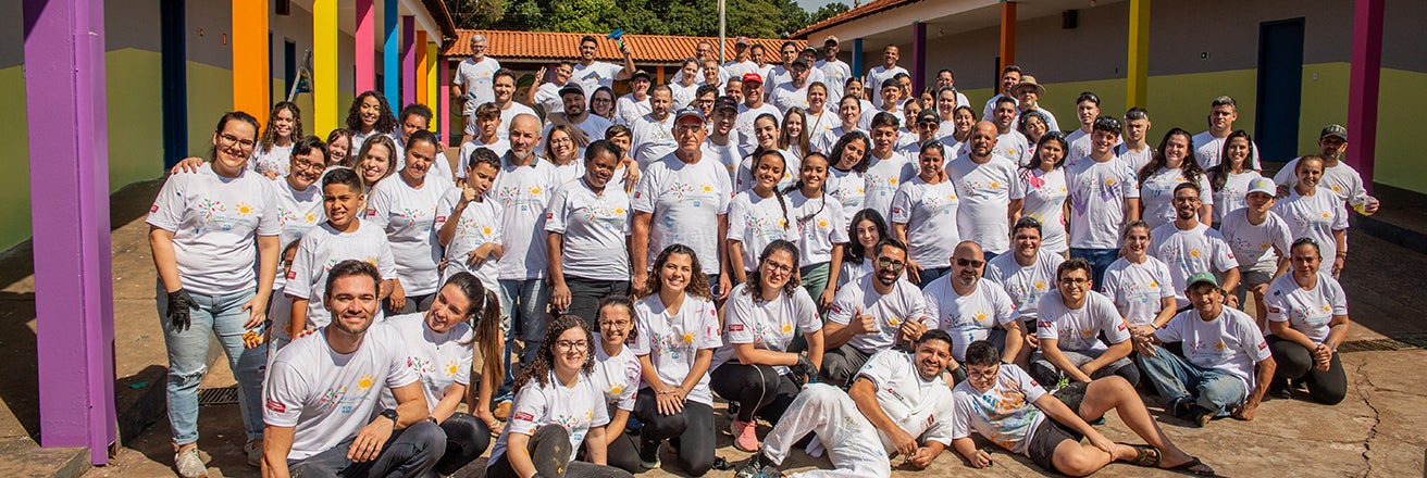 Group of volunteers as part of PPG's Colorful Communities initiative