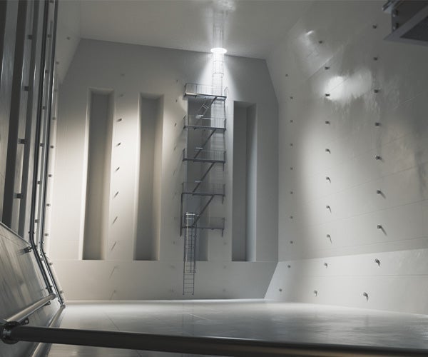 White walls of a cargo tank