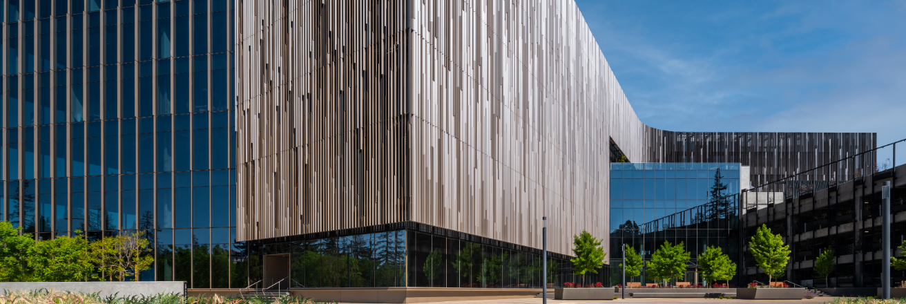 Exterior shot of Thirty 75 building showcasing black cladding