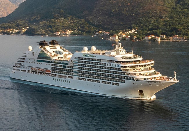 A cruise ship in the water