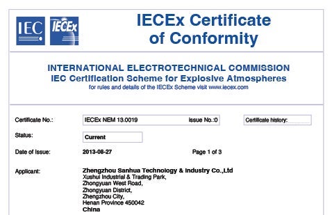 Control Devices Certificate