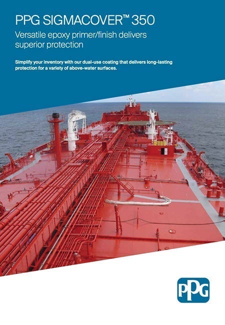 A red tanker ship with white text