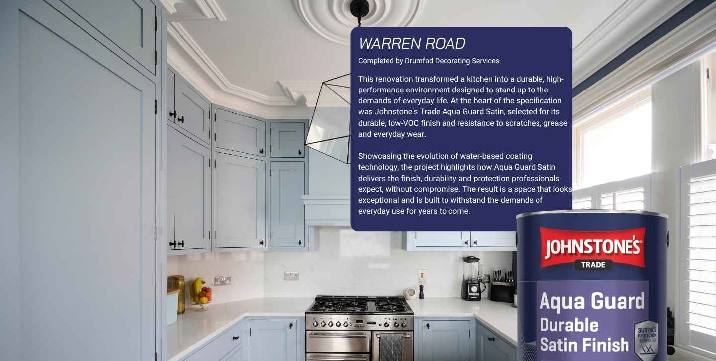 A kitchen with a tin