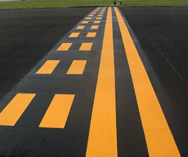 Airfield runway markings. ENNIS-FLINT® by PPG AIRMARK® Preformed Thermoplastic