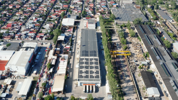 An aerial view of a city