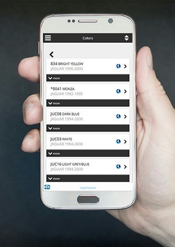 MeasureColor mobile app on phone