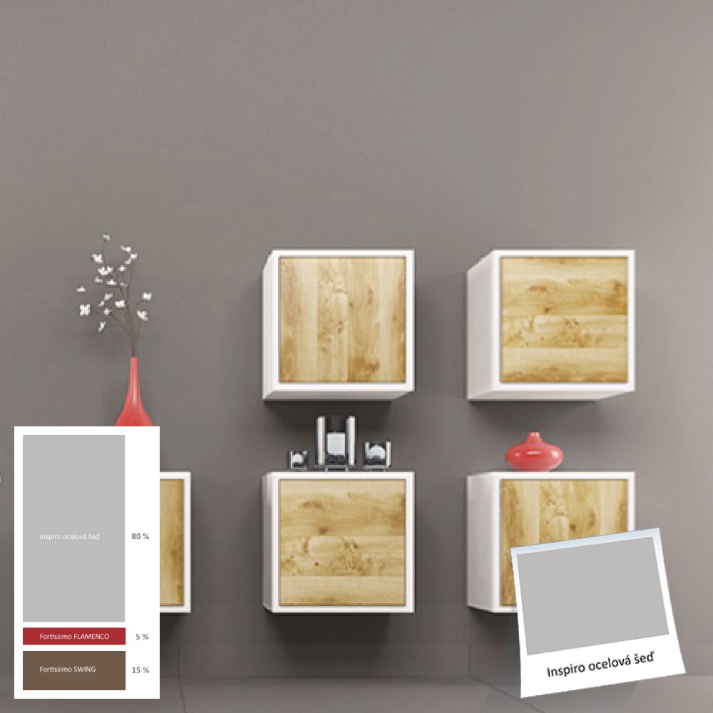 Stěna s bílými a hnědými kostkami