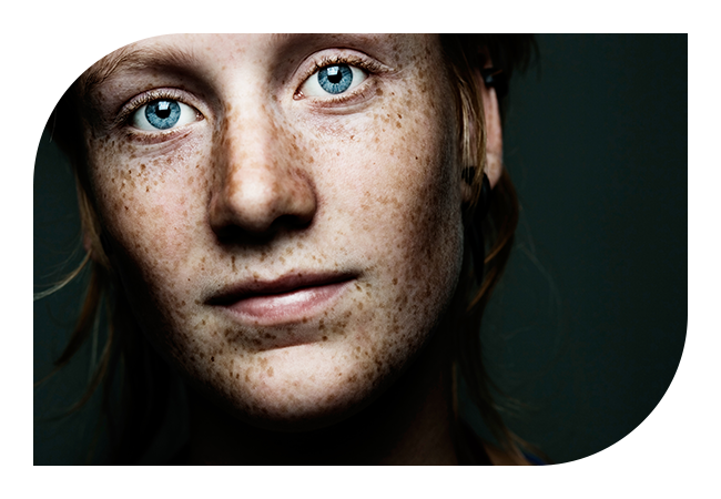 A close up of a woman's face