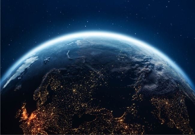 View of earth from space.